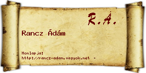 Rancz Ádám névjegykártya